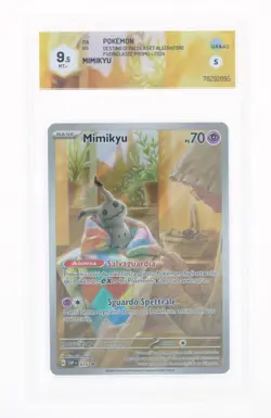 Pokemon- Mimikyu -Destino di Paldea ETB PROMO-2024- GRAAD 9.5 -MT+ ITA - Image 1