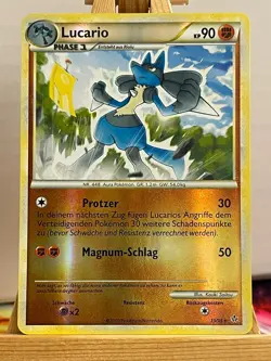 Lucario 19/95 HGSS Entfesselt Reverse Holo Deutsch NM Pokemon - Image 1