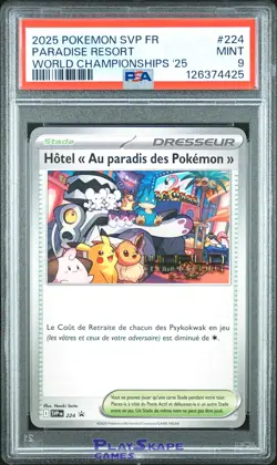 Pokemon Card PSA 9 Paradise Resort FRENCH SVP 224 World Promo Anaheim 2025 #2 - Image 1