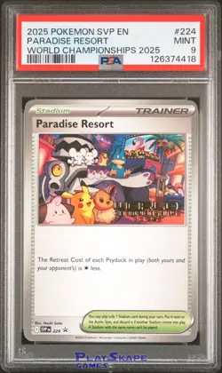 Pokemon Card PSA 9 Paradise Resort EN English SVP 224 World Promo Anaheim 2025 - Image 1
