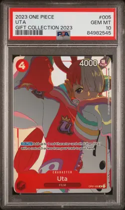 Uta Holo Alt Art Rare One Piece TCG Gift Collection 2023 OP01-005 NM - Image 1