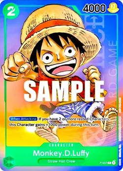 Monkey D. Luffy P-037 PR RARE Gen Con Foil 2023 One Piece Card Game English - Image 1