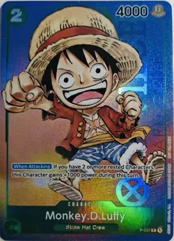 Monkey D. Luffy P-037 PR RARE Gen Con Foil 2023 One Piece Card Game English - Image 1