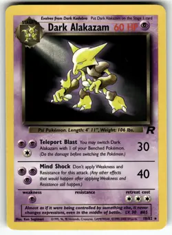Dark Alakazam (18) 18/82 Team Rocket NM Pokemon Card TCG - Image 1