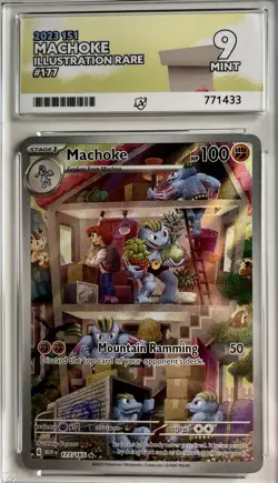 Pokemon TCG Machoke 177/165 Ace 9 English Illustration Rare Card 151 Series - Image 1