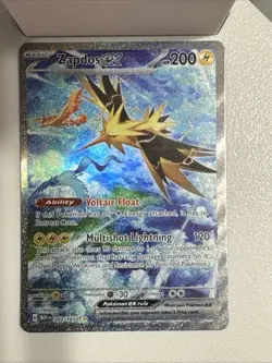 Pokemon Zapdos EX TCG Holo Ultra Rare Card Scarlet & Violet 202/165 - Image 1