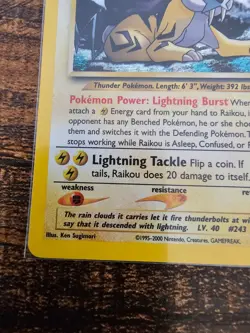 RAIKOU Neo Discovery VINTAGE POKEMON Card LP - HOLO RARE - Unlimited - Image 2