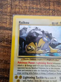 RAIKOU Neo Discovery VINTAGE POKEMON Card LP - HOLO RARE - Unlimited - Image 5