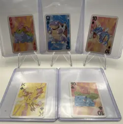 1999 Bicycle Pokemon Mini Playing Cards Red Deck Lot of 5 cards - Image 1