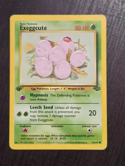 1st Edition Exeggcute Jungle Pokemon Card LP 52/64 Common - Image 1