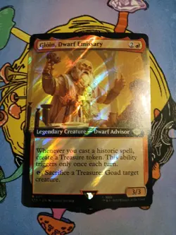 Gloin, Dwarf Emissary Extended Art Surge Foil - LTR 0771 - NM - MTG Magic - Image 1
