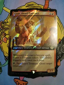 Gloin, Dwarf Emissary Extended Art Surge Foil - LTR 0771 - NM - MTG Magic - Image 2