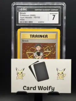CGC 7 Brock 2000 Gym Heroes 15/132 Holo Pokemon Card - Image 3