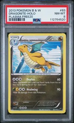 2013 POKEMON PLASMA FREEZE DRAGONITE #83 HOLO PSA 8 NEAR MINT #112754520 - Image 1