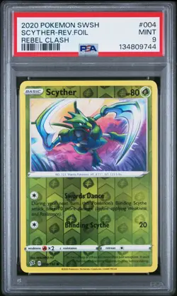PSA 9 Scyther 004/192 Pokemon Rebel Clash Reverse Holo - Image 1
