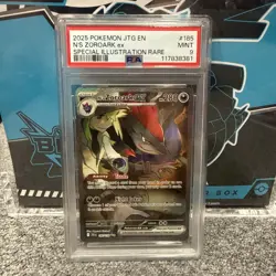2025 POKEMON JTG EN-JOURNEY TOGETHER #185 N'S ZOROARK EX PSA 9 - Image 1