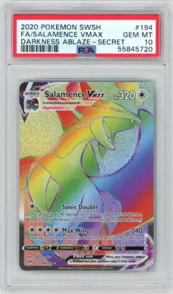 2020 Pokemon SWSH FA/Salamence VMAX #194 - PSA 10 GEM MINT - Image 1