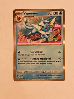 Vaporeon 022/131 Sv: Prismatic Evolutions Holo Pokemon TCG NM - Image 1