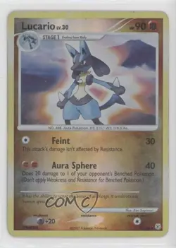 Lucario Reverse Foil Pokemon Diamond & Pearl Base Set #6 2007 - Image 1
