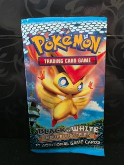 EMPTY Black & White Noble Victories Pokemon Booster Pack - Victini Art - Image 1