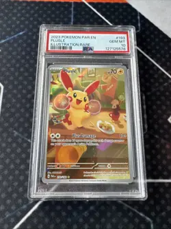 2023 POKEMON PAR EN-PARADOX RIFT ILLUSTRATION RARE #193 PLUSLE PSA 10 - Image 1