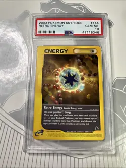 2003 Pokemon Skyridge Retro Energy 144/144 PSA 10 Gem Mint Pop 27 - Image 1