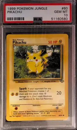 🔥 Pokemon PSA Graded 10 Gem Mint 1999 Jungle Set Pikachu #60 🔥 Vintage! - Image 1
