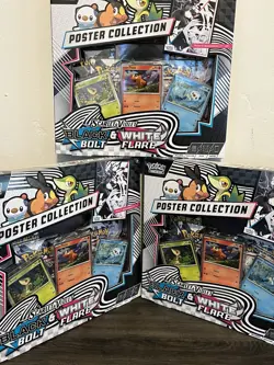 Pokemon Black Bolt & White Flare SEALED Poster Collection & 16 Booster Packs - Image 2