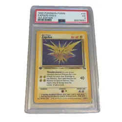 1999 POKEMON FOSSIL 1ST EDITION #15 ZAPDOS-HOLO PSA 5 - Image 1
