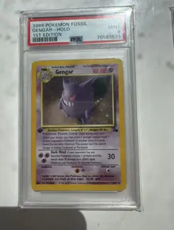 1999 POKEMON FOSSIL 1ST ED #5 GENGAR-HOLO PSA 9 - Image 1