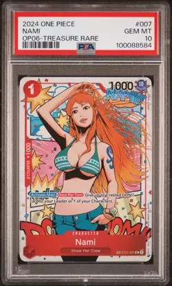 2024 One Piece Wings of The Captain Nami OP-06 #007 Treasure Rare PSA 10 - Image 1