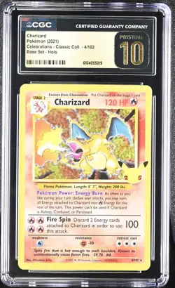 2021 Pokemon Charizard Celebrations 4/102 Base Set CGC PRISTINE 10 - Image 1