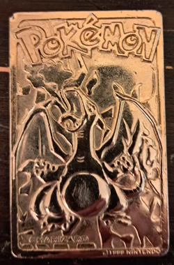 Charizard - Gold Metal Pokemon Card Burger King Promotion 1999 Nintendo - Image 1