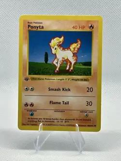 Pokemon Card - Ponyta Base Set (Shadowless) 60/102 1st Edition - Image 1