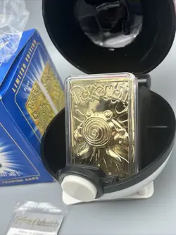 1999 Pokemon POLIWHIRL Burger King 23k Gold Plated Card Pokeball in Box - Image 3