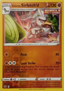 079/198 GALARIAN SIRFETCH'D REVERSE HOLO CHILLING REIGN POKEMON CARD - Image 1