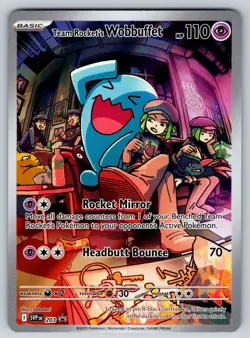 Team Rocket's Wobbuffet 203 Sv: Scarlet & Violet Promo Cards Holo NM - Image 1