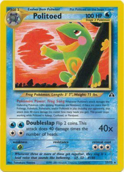 Politoed 27/75 Neo Discovery Regular Rare Vintage Pokemon Card - Image 1