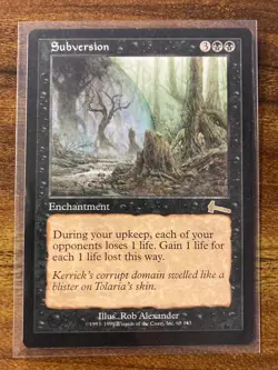 MTG✨SUBVERSION✨Urza's Legacy MINT RARE Enchantment 1999 Alexander Art UNPLAYED - Image 1