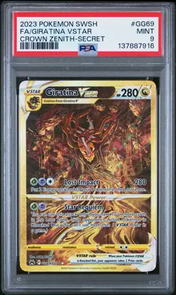 2023 POKEMON SWORD & SHIELD CROWN ZENITH SECRET FULL ART/GIRATINA VSTAR PSA 9 - Image 1