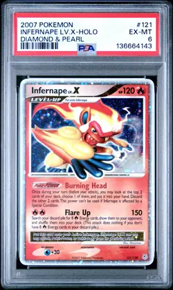 2007 POKEMON DIAMOND & PEARL #121 INFERNAPE LV.X-HOLO PSA 6 - Image 1