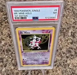 MR. MIME Pokemon Jungle 1st Edition Holo 6/64 - PSA 7 - Image 1