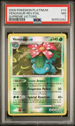 2009 POKEMON SUPREME VICTORS VENUSAUR #13 REVERSE FOIL PSA 7 NM #80553282 - Image 1