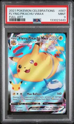 2021 Pokemon Sword & Shield Celebrations 007/025 Pikachu Vmax PSA 9 Graded card - Image 1