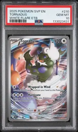 2025 Pokemon White Flare SVP 210 Tornadus ETB Promo Illustration Rare PSA 10 - Image 1