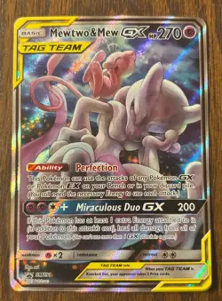 Pokemon TCG Mewtwo & Mew GX SM191 Tag Team Black Star Promo Sun & Moon LP PICS - Image 1