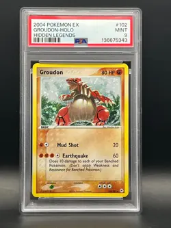 PSA Mint 9- Groudon 102/101 Secret Rare Holo -Pokemon 2004 EX Hidden Legends - Image 1