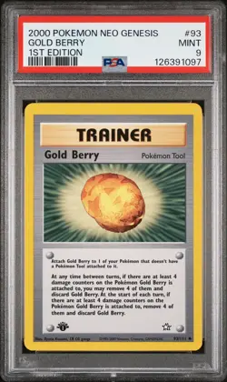 2000 POKEMON NEO GENESIS 1ST ED #93 GOLD BERRY PSA 9 - Image 1