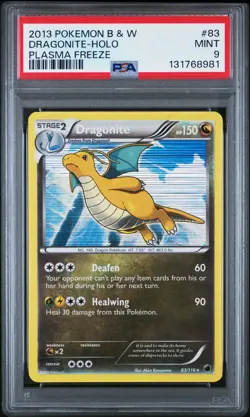 2013 POKEMON PLASMA FREEZE DRAGONITE #83 HOLO PSA 9 MINT #131768981 - Image 1