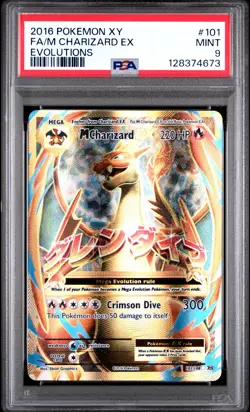 2016 POKEMON XY EVOLUTIONS #101 FULL ART/M CHARIZARD EX PSA 9 - Image 1